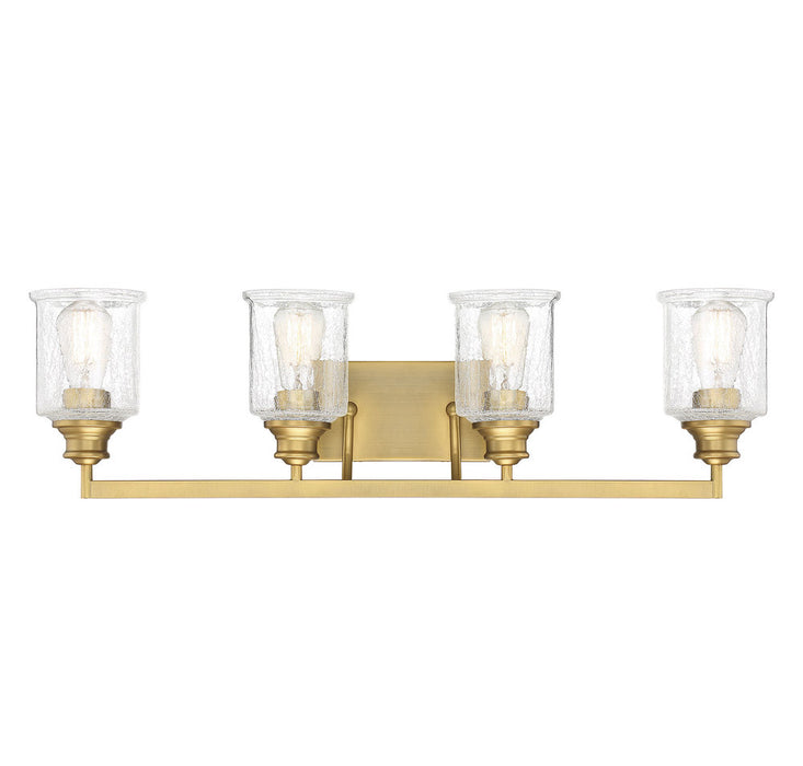 Hampton 4-Light Bathroom Vanity Light in Warm Brass