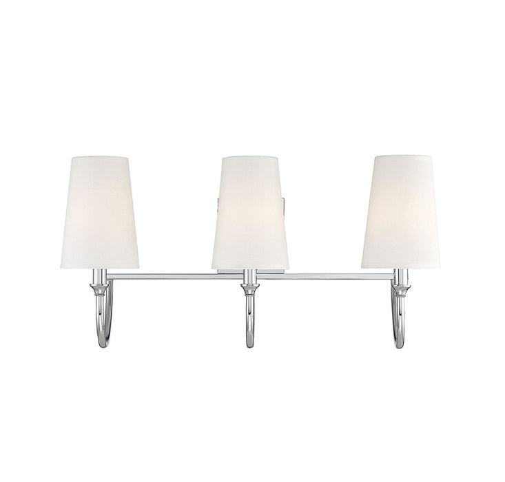 Cameron 3-Light Bathroom Vanity Light in Polished Nickel