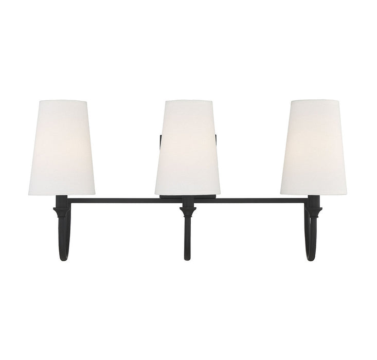 Cameron 3-Light Bathroom Vanity Light in 
Matte Black