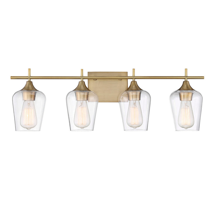 Octave 4-Light Bathroom Vanity Light in Warm Brass