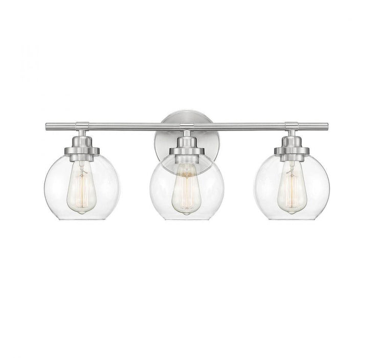 Carson 3-Light Bathroom Vanity Light in Satin Nickel