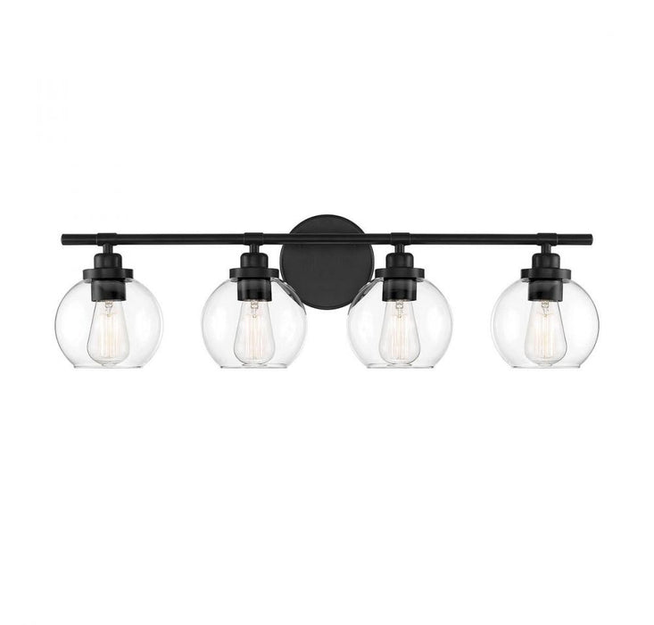 Carson 4-Light Bathroom Vanity Light in Matte Black