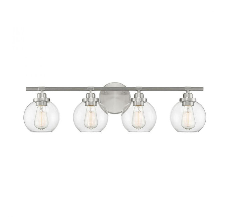 Carson 4-Light Bathroom Vanity Light in Satin Nickel
