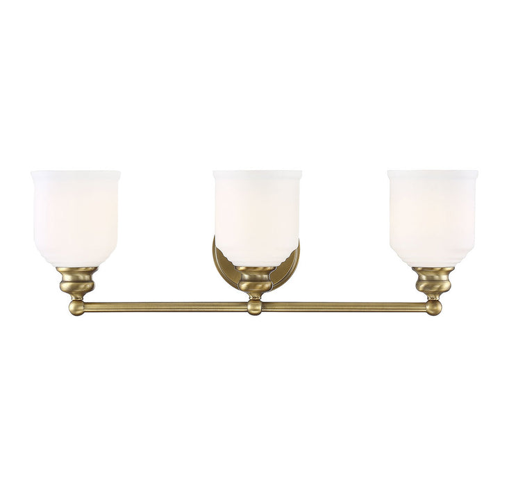 Melrose 3-Light Bathroom Vanity Light in Warm Brass