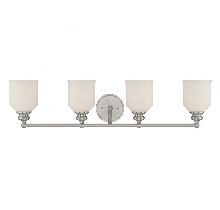 Melrose 4-Light Bathroom Vanity Light in Satin Nickel