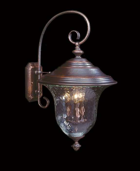 3-Light Raw Copper Carcassonne Exterior Wall Mount