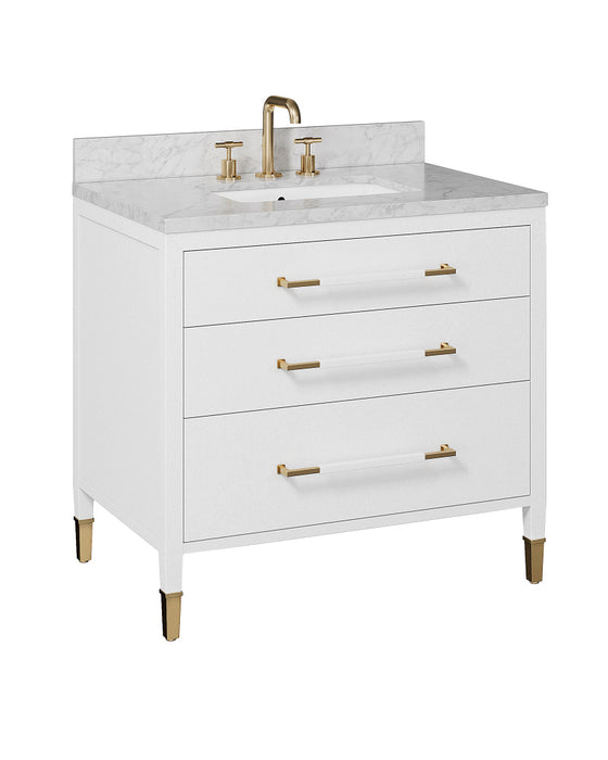 Verona 36" White Vanity with Rectangular Undermount Sink