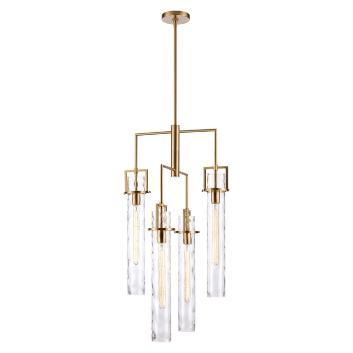 36.5" Jayden Chandelier in Lacquered Gold with slender water glass