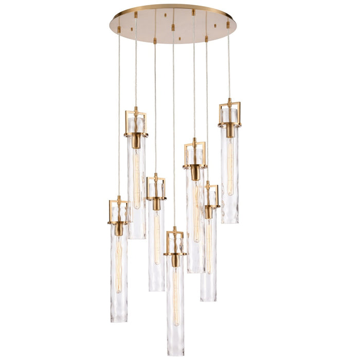 46.5" Jayden Chandelier in Lacquered Gold with slender water glass