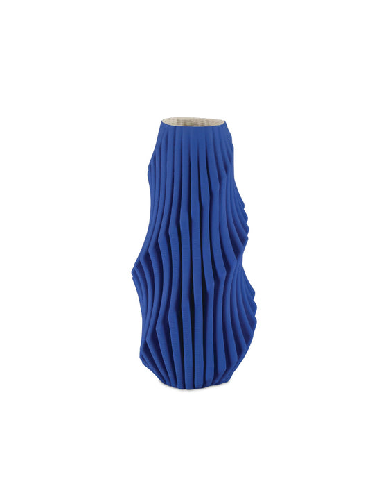 Blue Pleat Medium Vase
