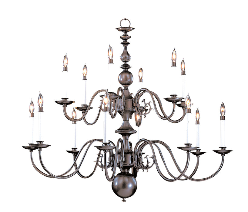 14-Light Polished Brass Jamestown Foyer Chandelier