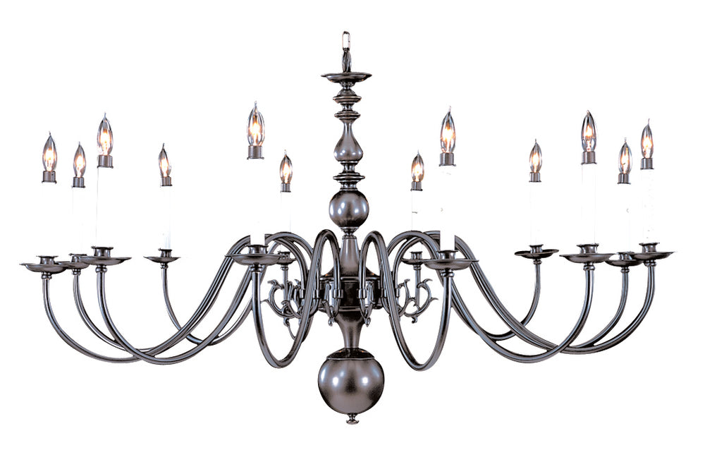 12-Light Polished Brass Jamestown Foyer Chandelier
