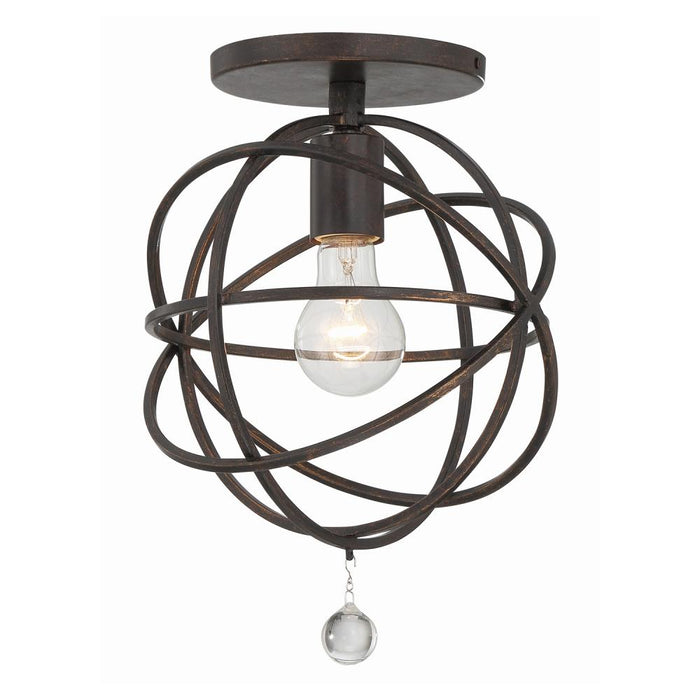 Solaris 1 Light English Bronze Semi Flush Mount