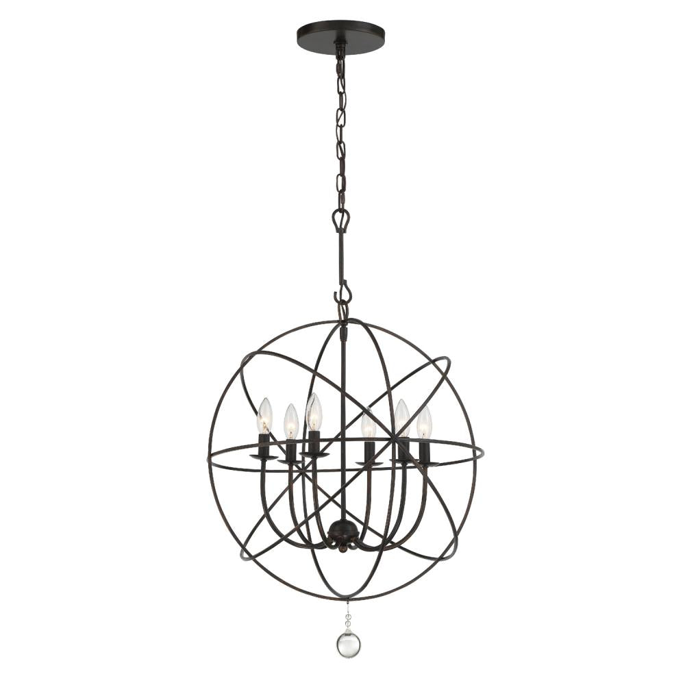 Solaris 6 Light English Bronze Sphere Chandelier — Belles Lighting