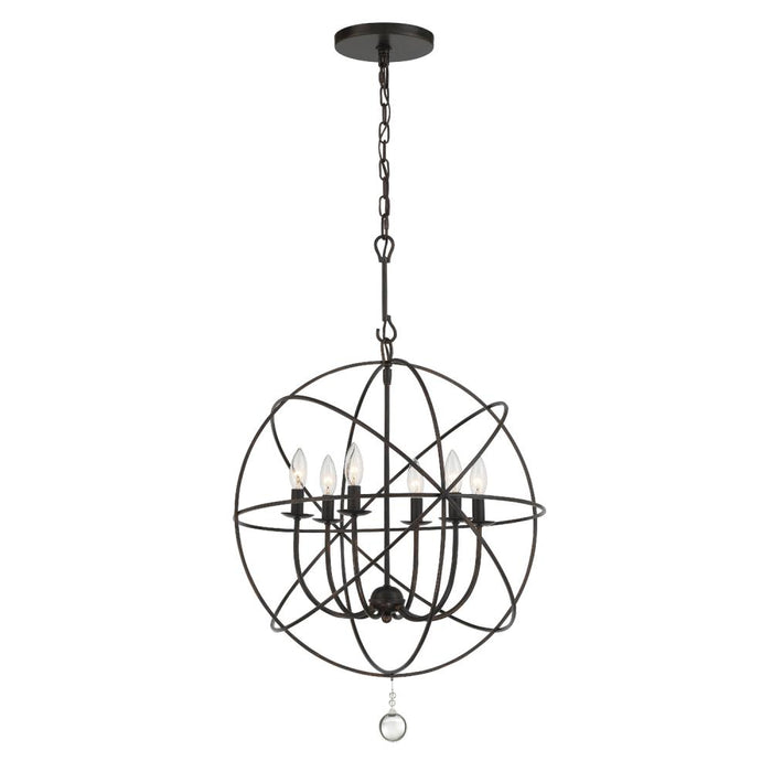 Solaris 6 Light English Bronze Sphere Chandelier