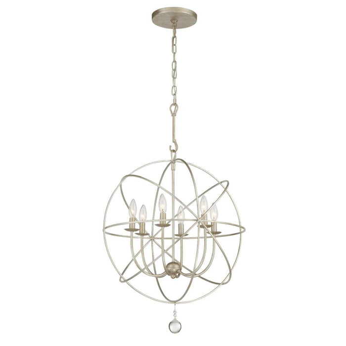 Solaris 6 Light Olde Silver Sphere Chandelier