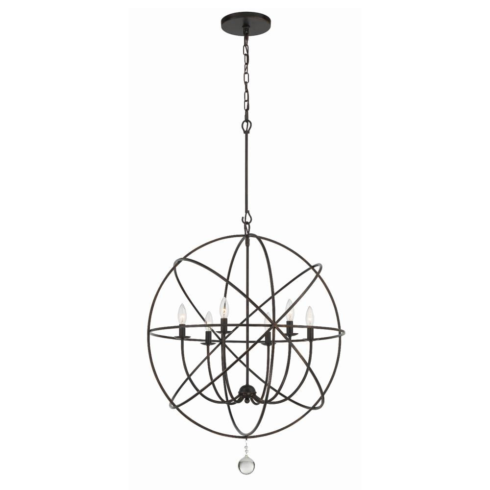 Solaris 6 Light English Bronze Sphere Chandelier — Belles Lighting