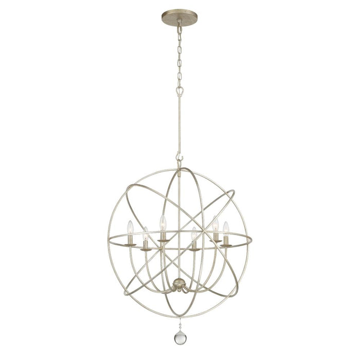 Solaris 6 Light Olde Silver Sphere Chandelier