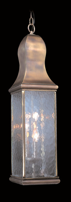3-Light Raw Copper Marquis Exterior Ceiling Mount