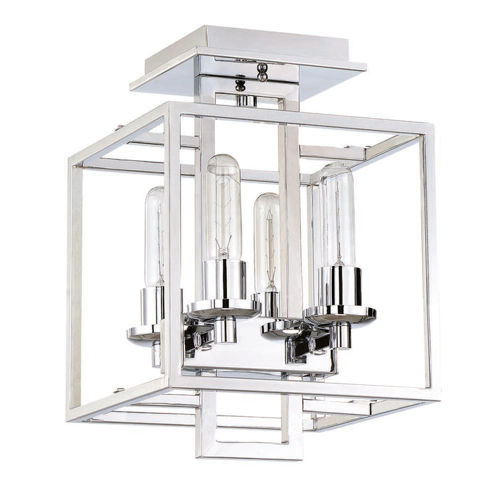Cubic 4 Light Semi Flush in Chrome