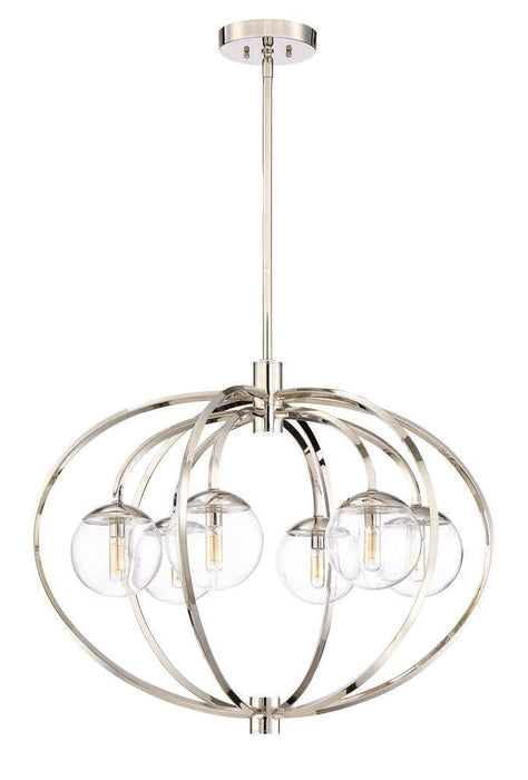 Piltz 6 Light Chandelier in Polished Nickel