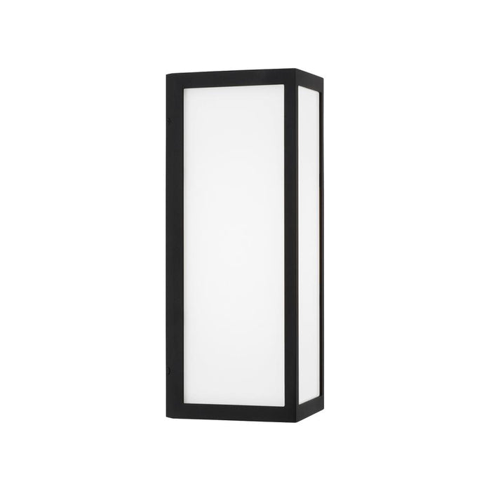 Integrated LED Outdoor Wall Lantern in Black with Painted White Glass
