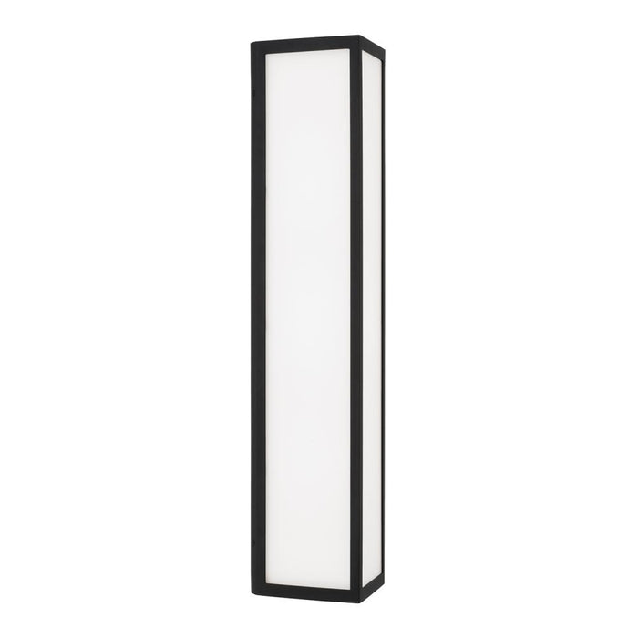 Integrated LED Outdoor Wall Lantern in Black with Painted White Glass