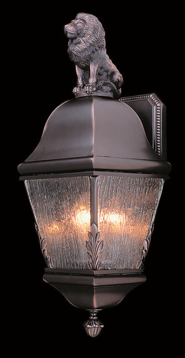 3-Light Raw Copper Coeur De Lion Exterior Wall Mount