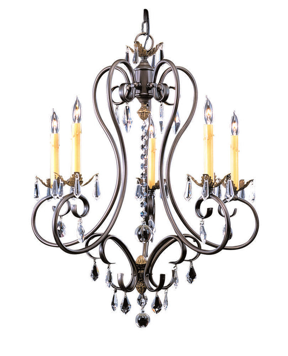 5-Light Mahogany Bronze Liebestraum Dining Chandelier