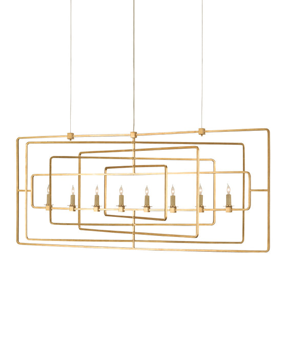 Metro Gold Rectangular Chandelier