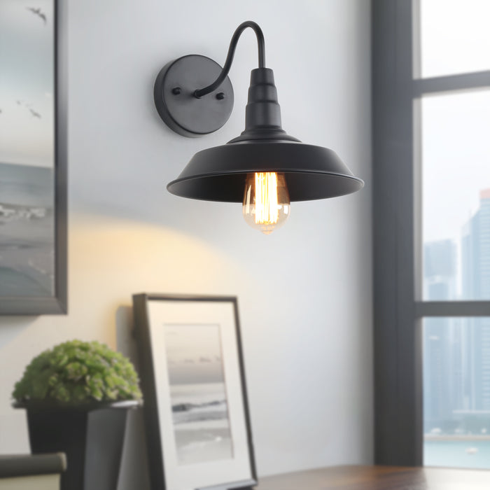 Rongeri 1-Light Black Wall Sconce