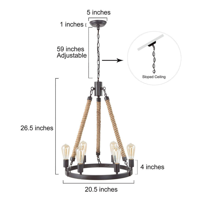 Stebrig 6-Light Wood Chandelier