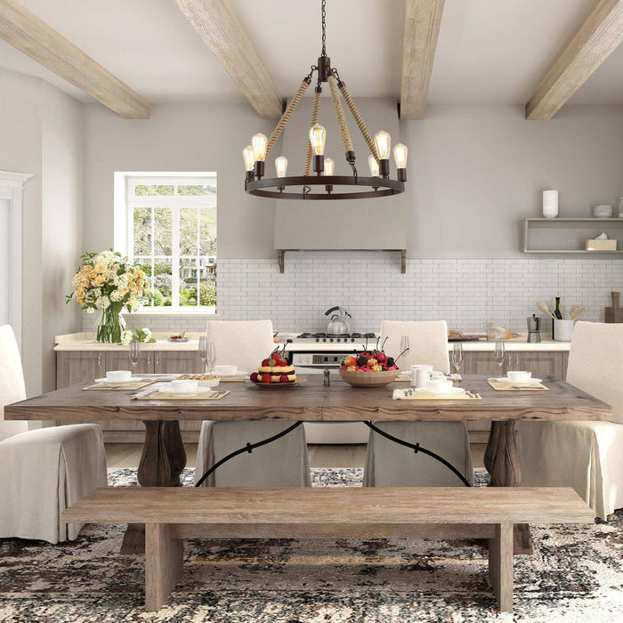 Stebrig 8-Light Wood Chandelier