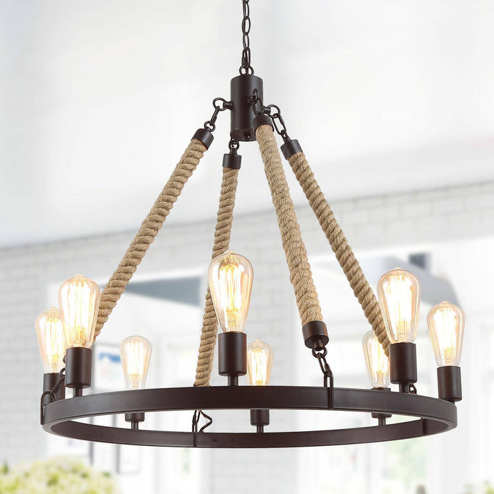 Stebrig 8-Light Wood Chandelier