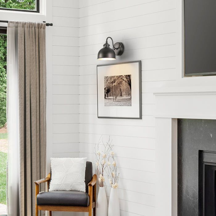 Abspin 1-Light Black Wall Sconce