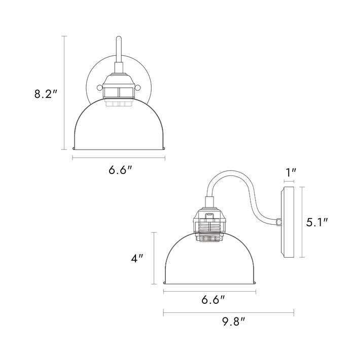 Abspin 1-Light Black Wall Sconce