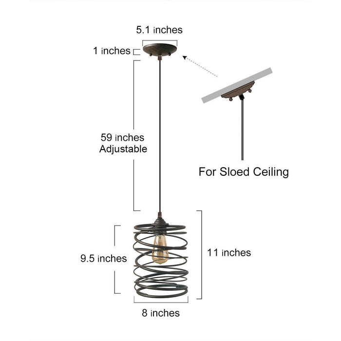 Alpinum 1-Light Rust Pendant Light
