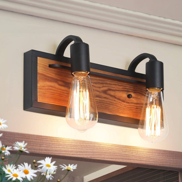 Valtiary 2-Light Wood Bathroom Vanity Light