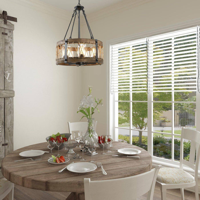 Calira 5-Light Wood Chandelier