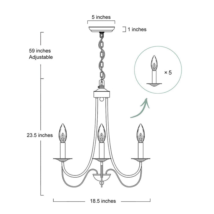 Emily 5-Light Gold Chandelier