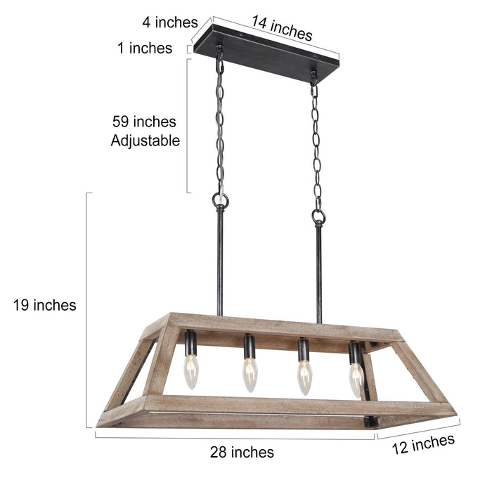 Tislin 4-Light Wood Island Light
