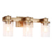 3-Light Gold Modern Seeded Glass Bathroom Vanity Lights Wall Sconces - Belles Lighting