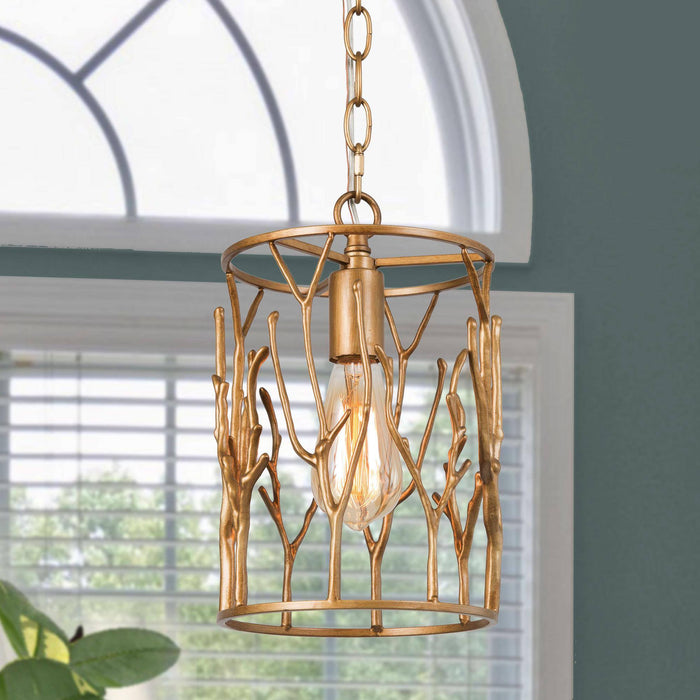 Jorvane 1-Light Gold Pendant Light