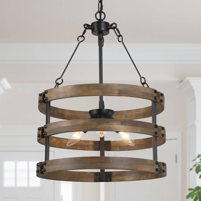 Brenis 3-Light Wood Chandelier