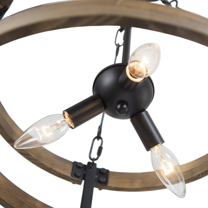 Brenis 3-Light Wood Chandelier