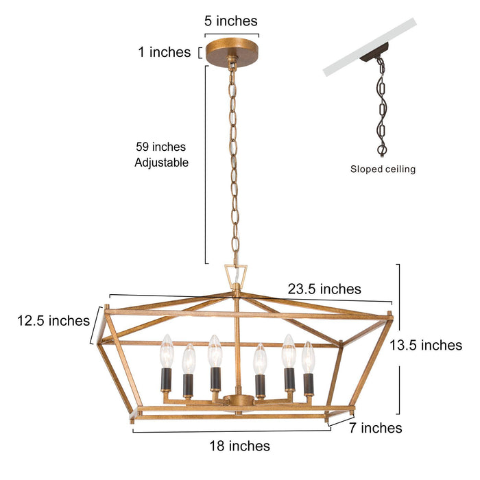 Lorina 6-Light Gold Island Lights