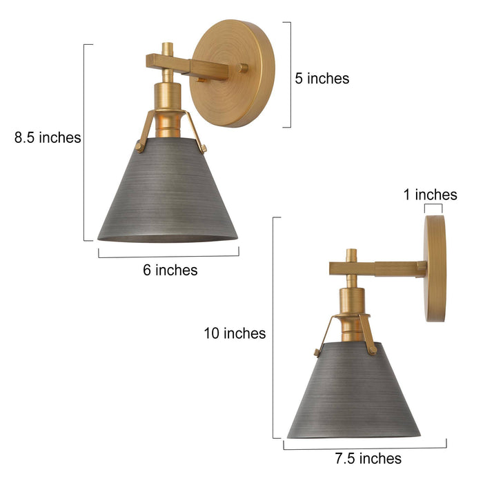 Ives 1-Light 2-Pack Gray Wall Sconces