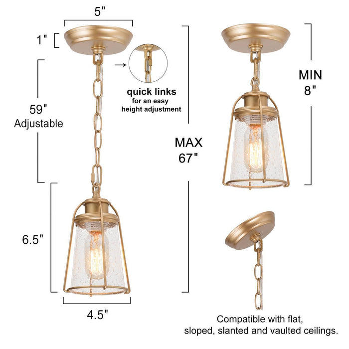 Myrene 1-Light Gold Pendant Lights