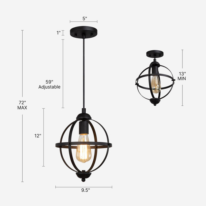Roriel 1-Light Black Pendant Lights