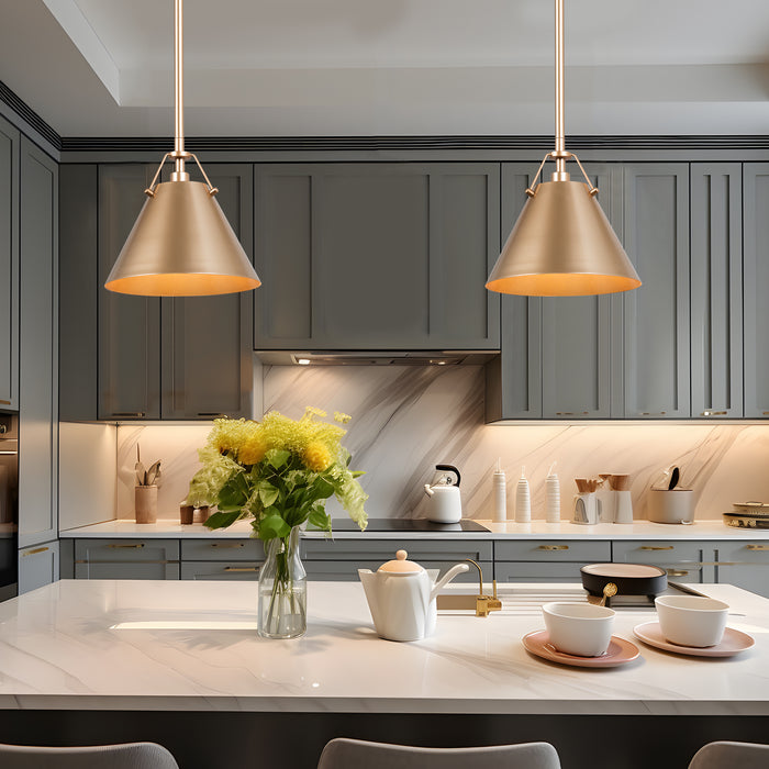 Dashira 1-Light Metal Gold Pendant Light
